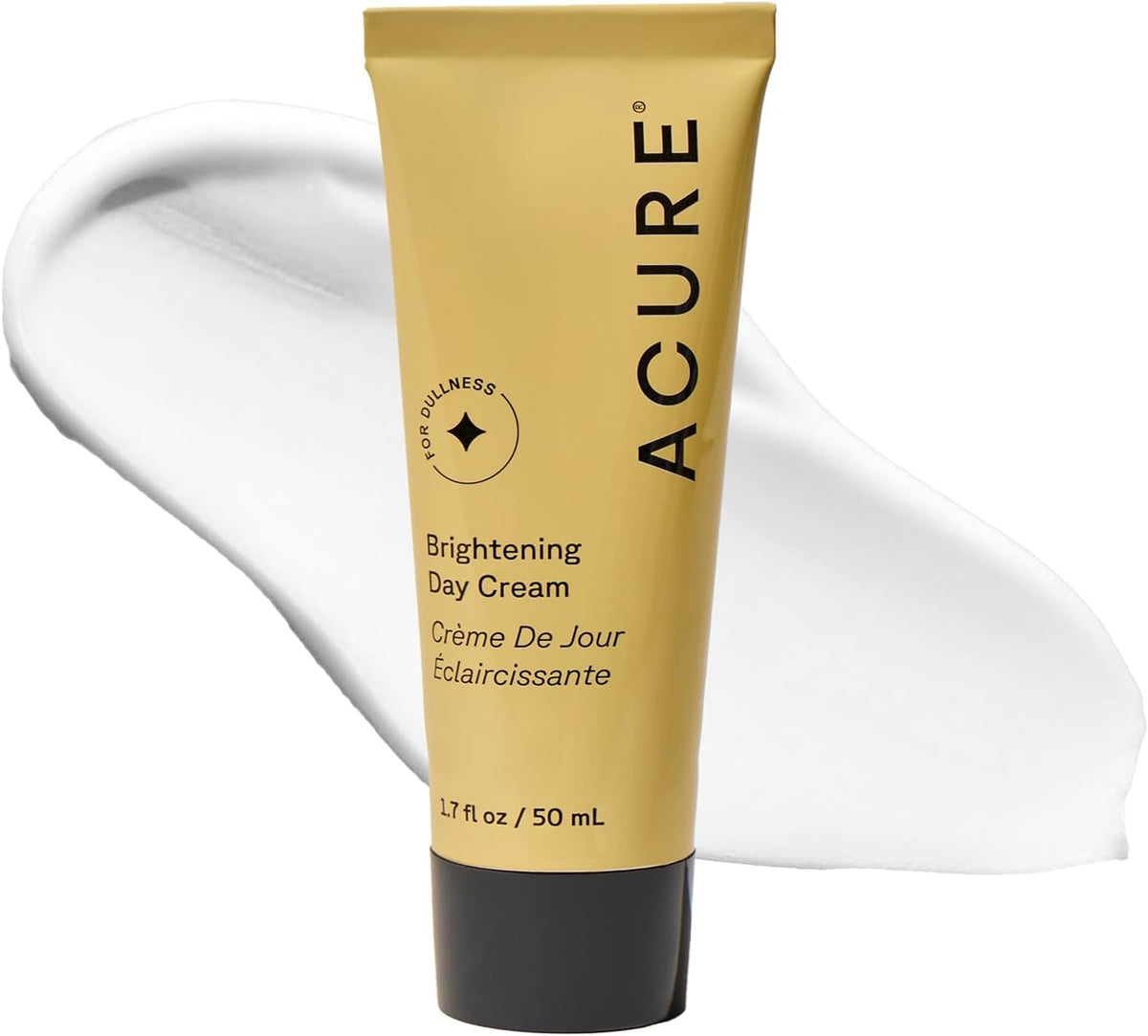 Acure day cream front jar showing clear label and compact size benefit hydration