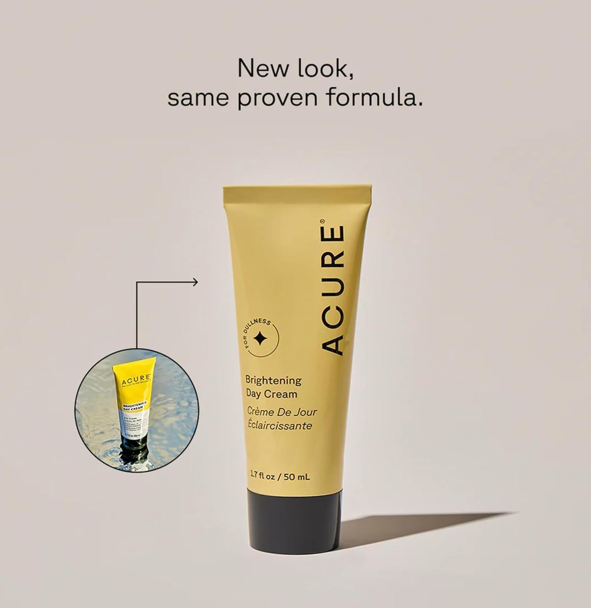 Acure day cream soft texture close-up for quick absorption benefit