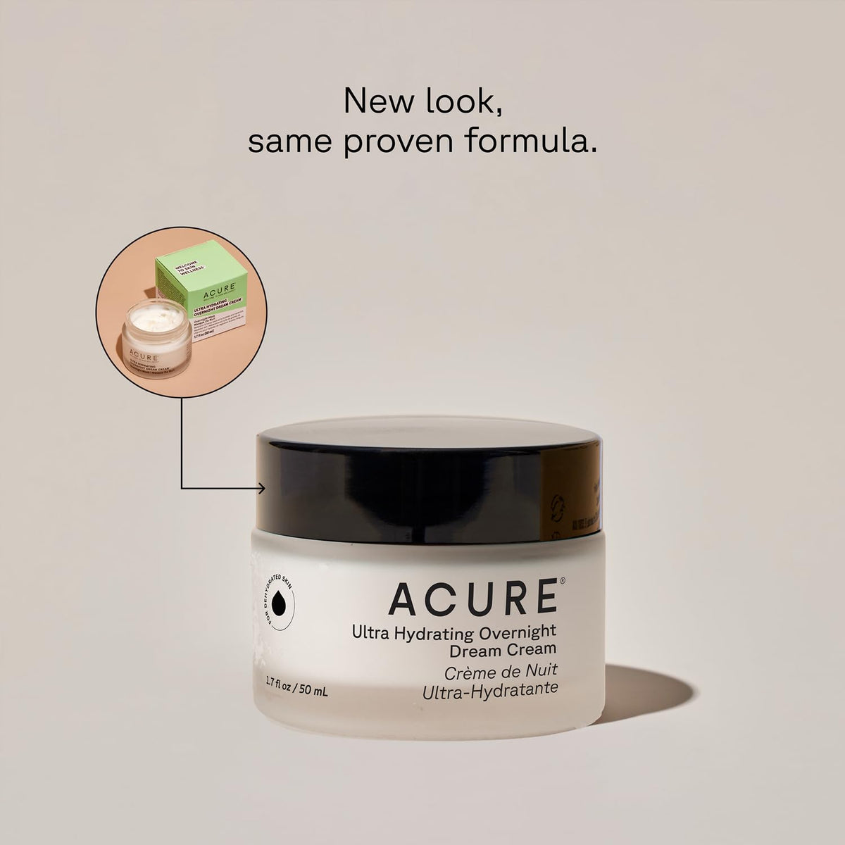 Acure texture close-up revealing creamy consistency for deep hydration