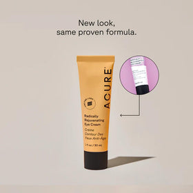 Acure eye cream open jar texture highlighting lightweight cream for quick absorption