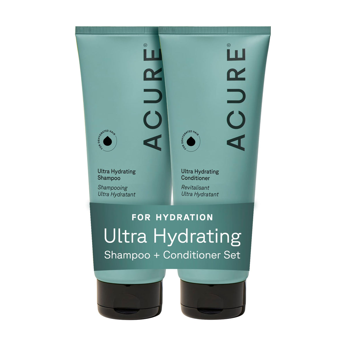 Acure front packaging duo shows both bottles and clear product identity and benefit