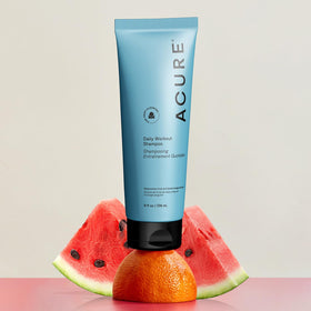 Acure ingredient label close-up showing watermelon and blood orange extracts benefits