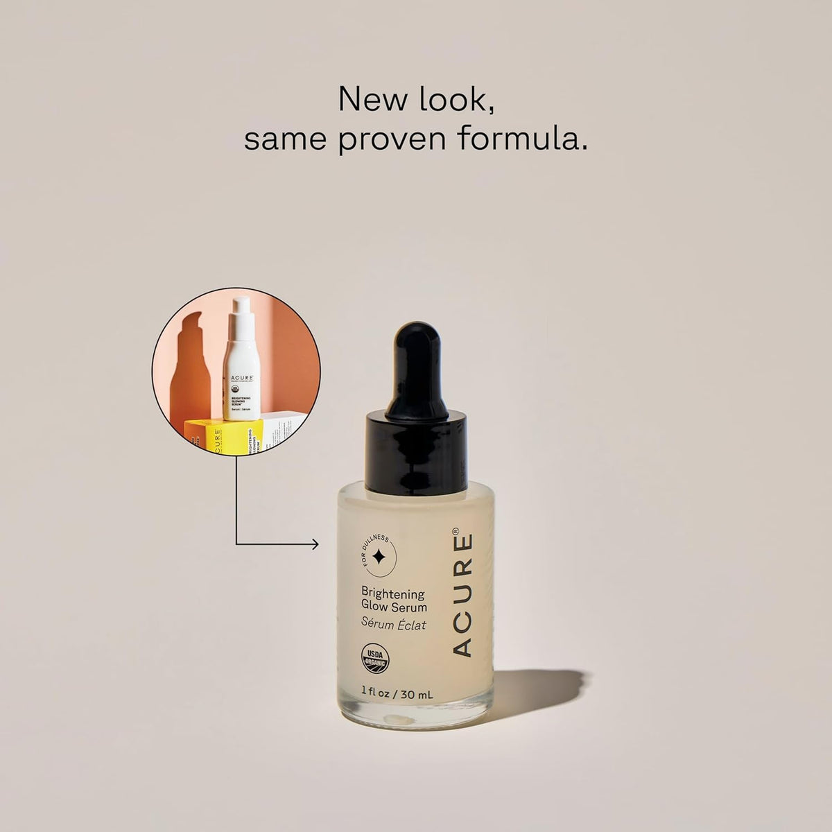 Acure dropper dispensing serum to show lightweight texture and absorbency