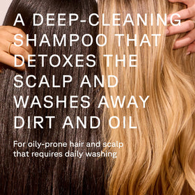 Acure shampoo lather texture demonstrating lightweight foam and gentle cleansing