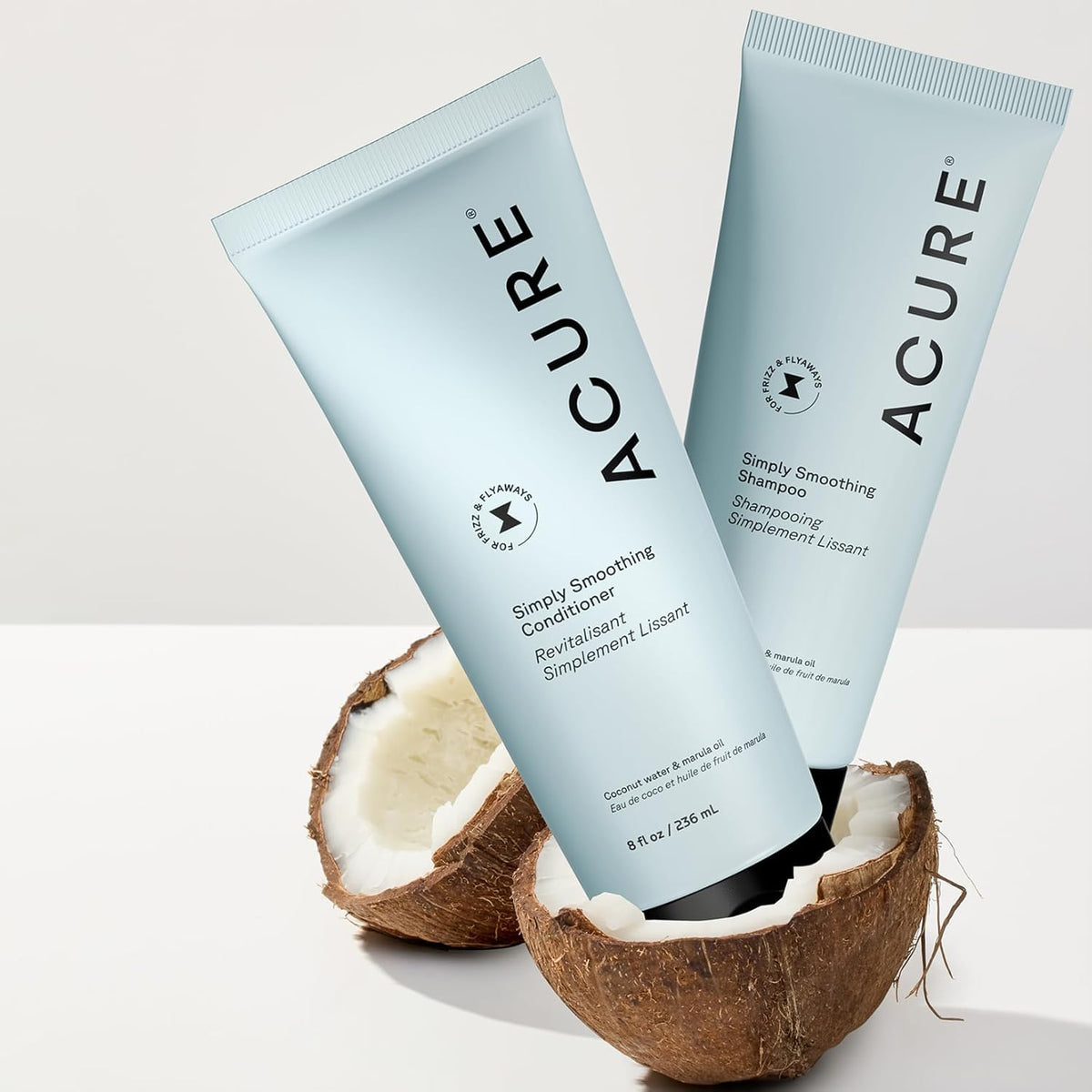 Acure simply smoothing texture close-up showing creamy conditioner slip benefit