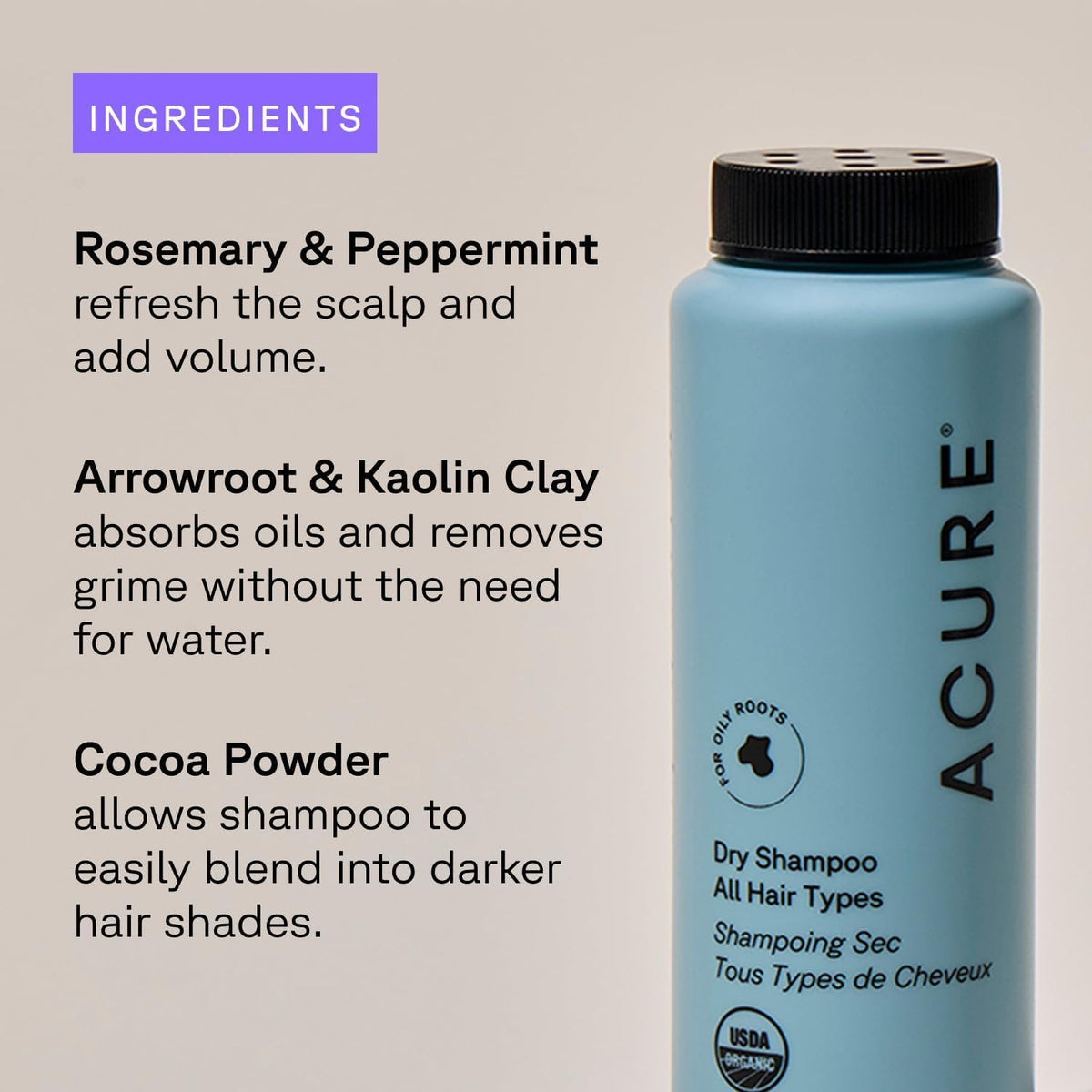 Acure next to travel kit illustrating compact 1.7 oz convenience
