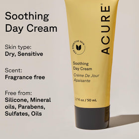 Acure dispensing lotion from tube illustrating easy application benefit
