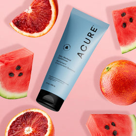 Acure watermelon and blood orange ingredients visual highlighting natural extracts benefit