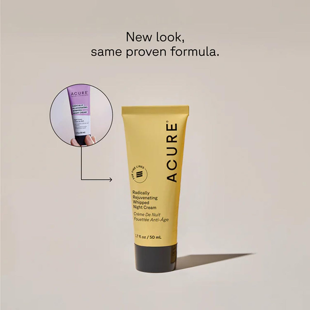 Acure cream whipped texture close-up highlighting lightweight feel and easy absorption