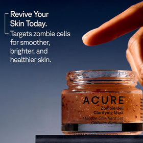 Acure mask being applied to cheek demonstrating even coverage