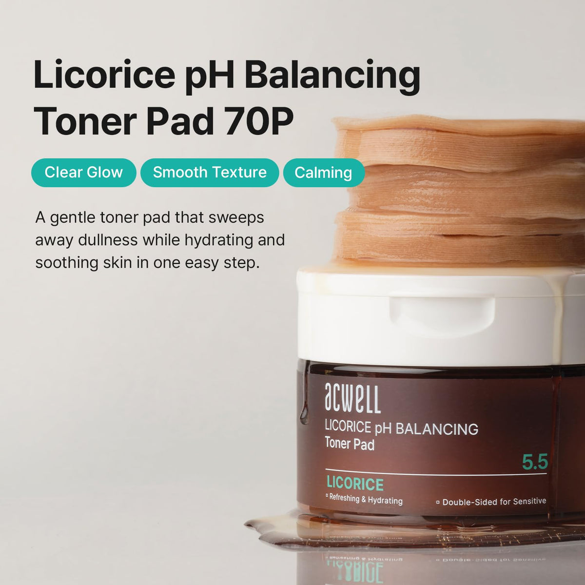 ACWELL embossed pad close-up showing texture for pore-refining benefit