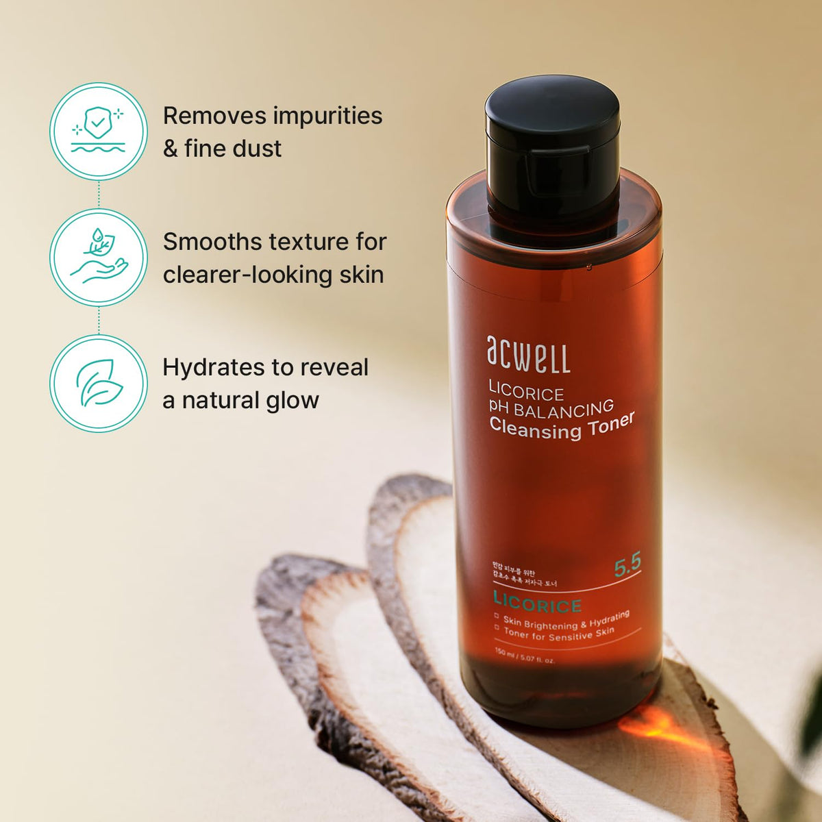 ACWELL pouring texture on hand showing lightweight hydrating formula