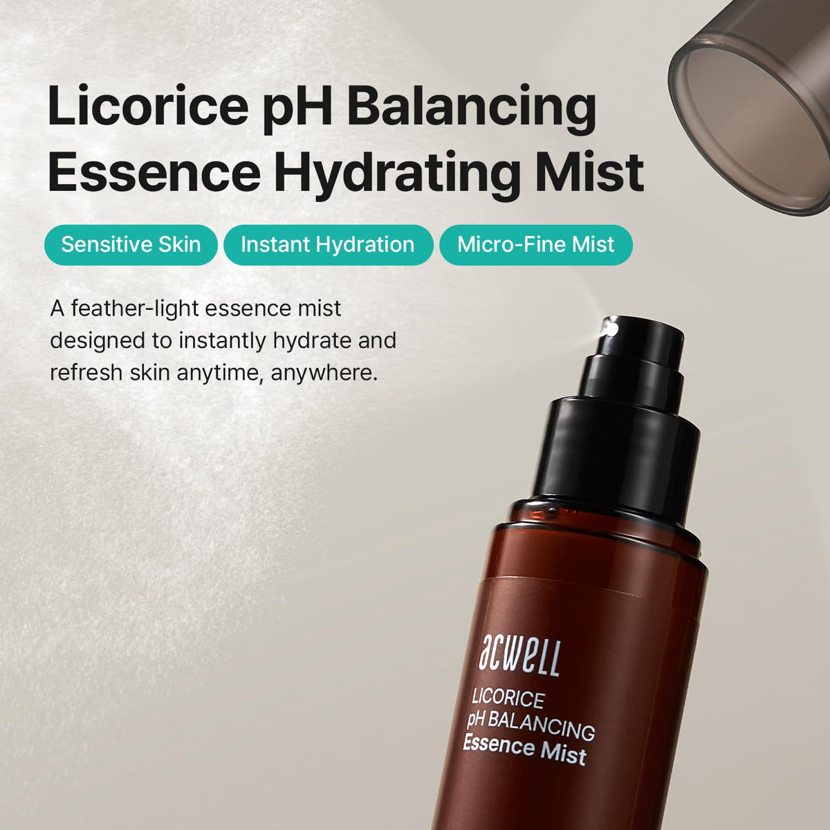 ACWELL ultra-fine nozzle spray pattern delivering lightweight hydration