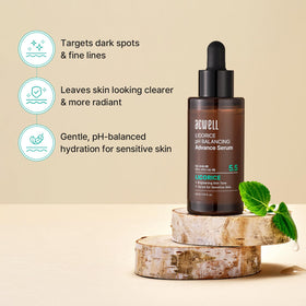 ACWELL serum droplet texture illustrating lightweight absorbent formula benefit