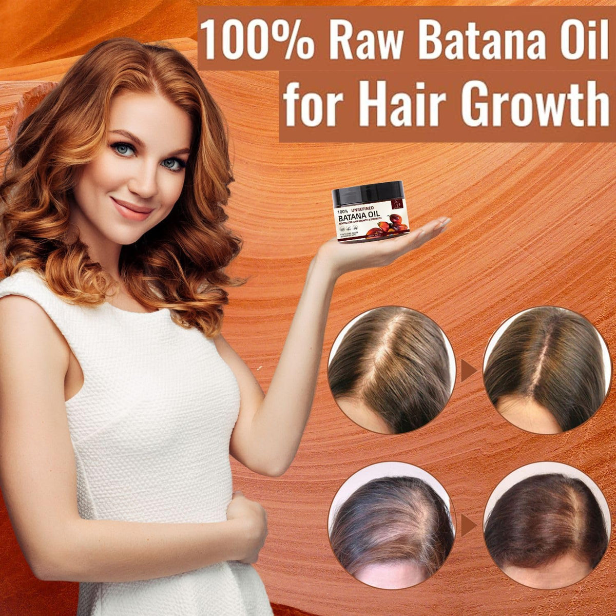 A/D Infinity oil being applied to hands and hair improving manageability