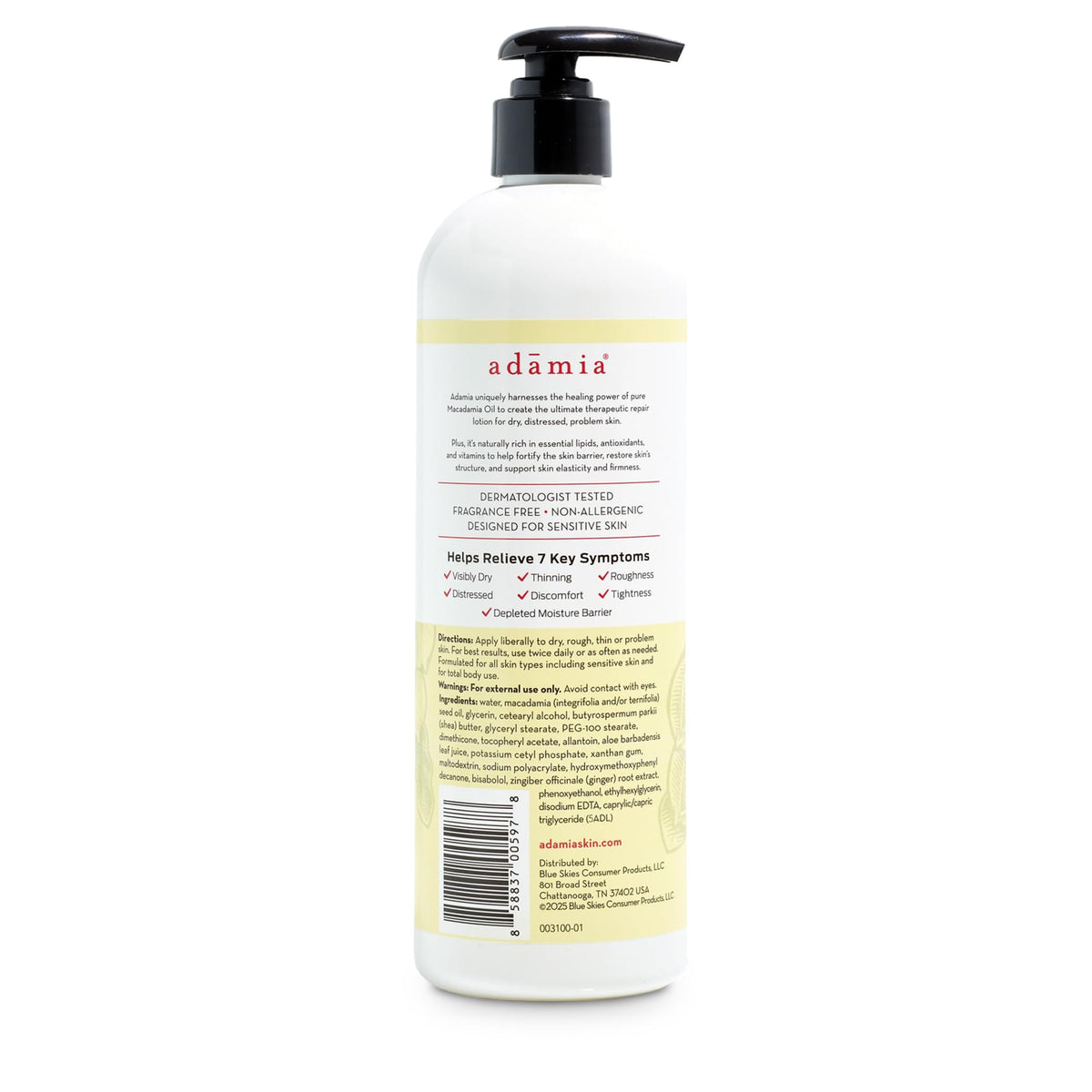 Adamia macadamia oil drop close-up highlighting natural lipid benefit