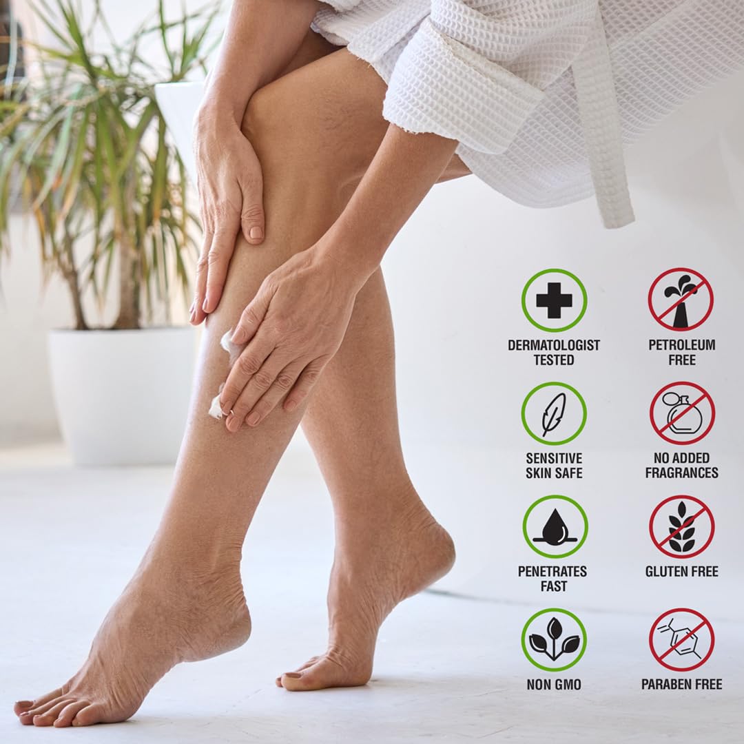 Adamia lotion texture spread on skin demonstrating fast absorption