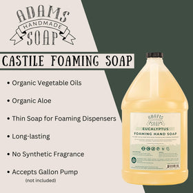 Adams Handmade Soap being poured into a foaming dispenser for easy refill benefit