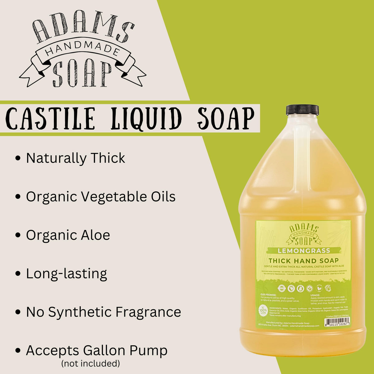 Adams Handmade Soap texture close-up showing thick castile consistency