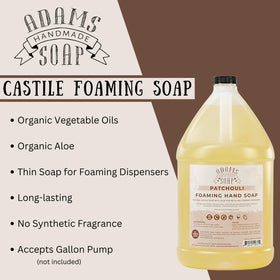 Adams Handmade Soap foam in hand from dispenser illustrating gentle moisturizing benefit