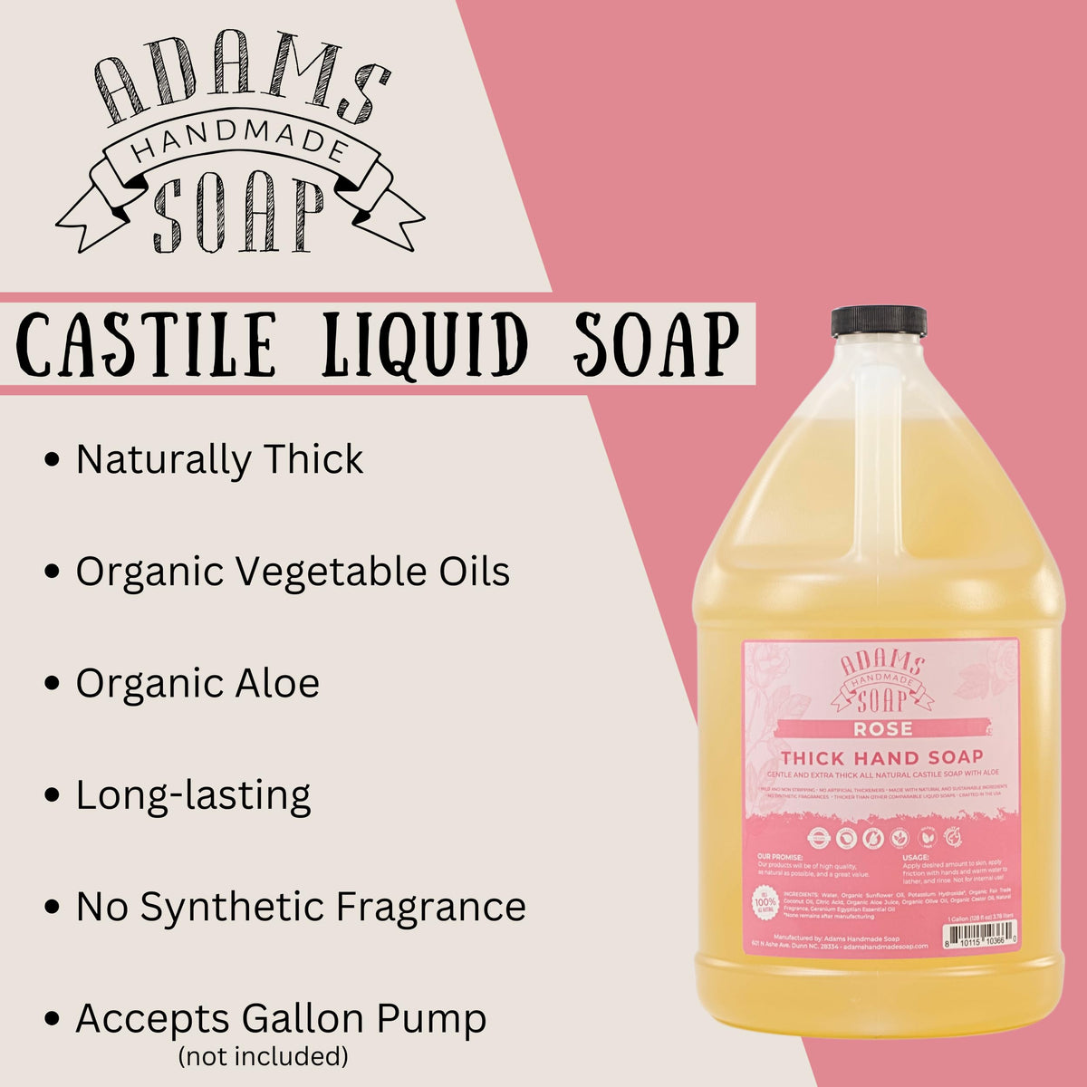 Adams Handmade Soap pouring from gallon into pump bottle for easy eco refill