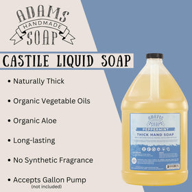 Adams Handmade Soap pouring into foam dispenser shows eco refill convenience