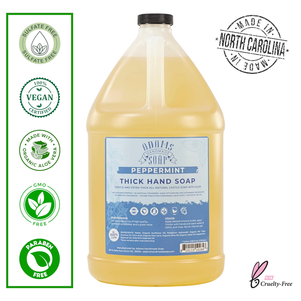 Adams Handmade Soap thick texture closeup pouring demonstrates concentrated formula