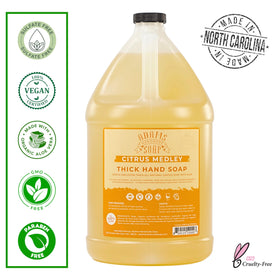 Adams Handmade Soap thick pour texture close-up demonstrating rich consistency and mildness