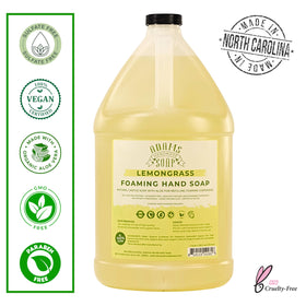 Adams Handmade Soap pouring close-up highlighting liquid texture and easy refill