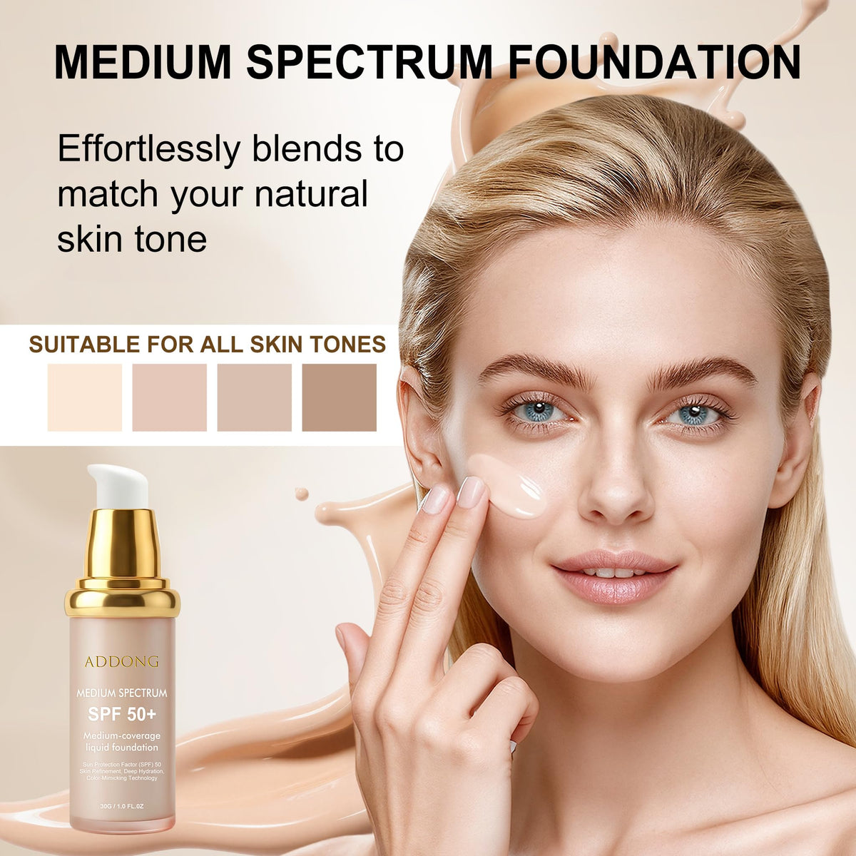 Addong applied on hand blending quickly for even tone