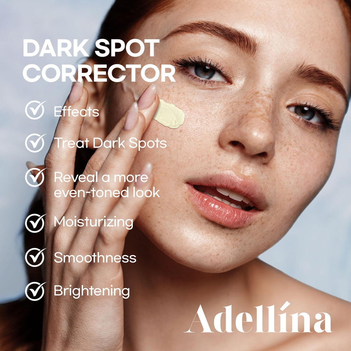 Adellina dropper dispensing serum highlighting smooth texture and fast absorption