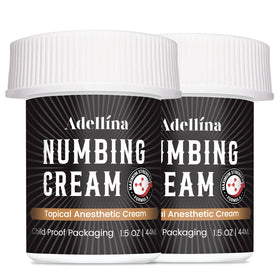 Adellina front packaging showing two tubes and soothing benefit