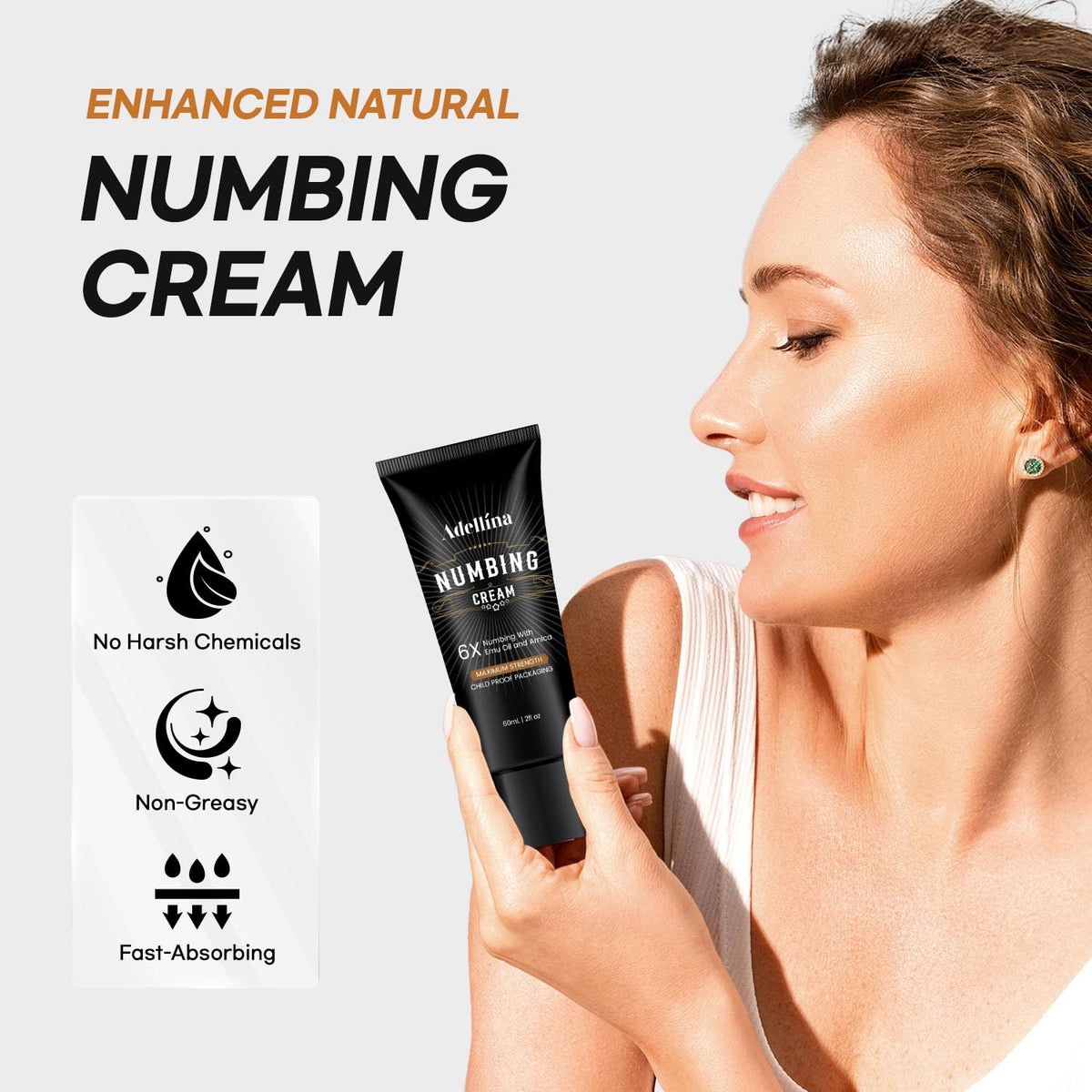 Adellina on bathroom counter lifestyle scene conveying daily grooming convenience