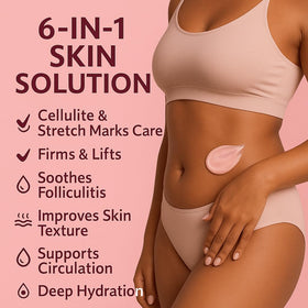 ADEUS applied to thigh illustrating smoothing and massage benefit