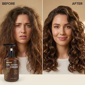 Adglamful applied on damp curls for enhanced definition and hold