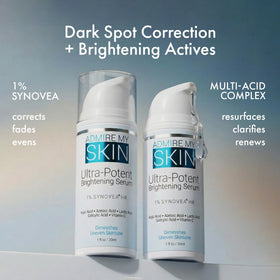 Admire My Skin serum texture on fingers highlighting lightweight absorbency benefit