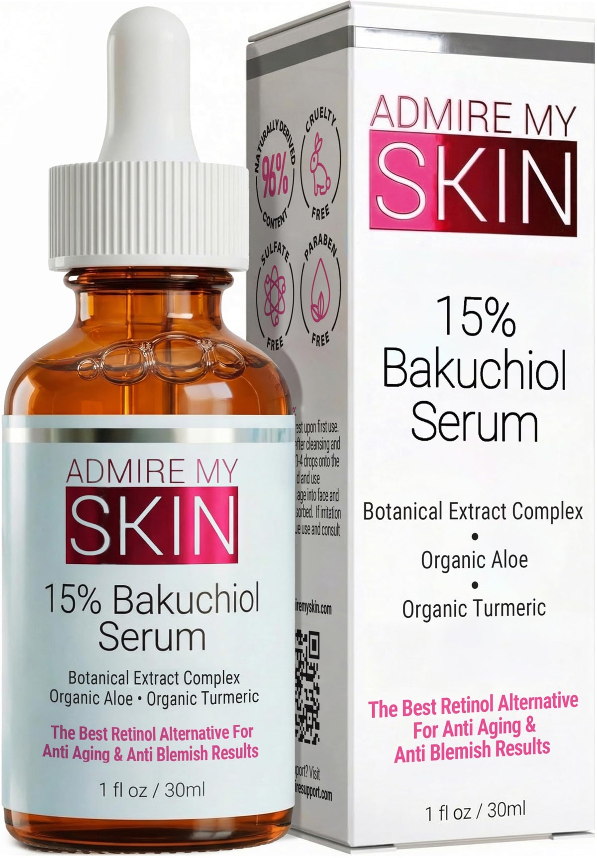 Admire My Skin front packaging displayed, showing product name and benefits