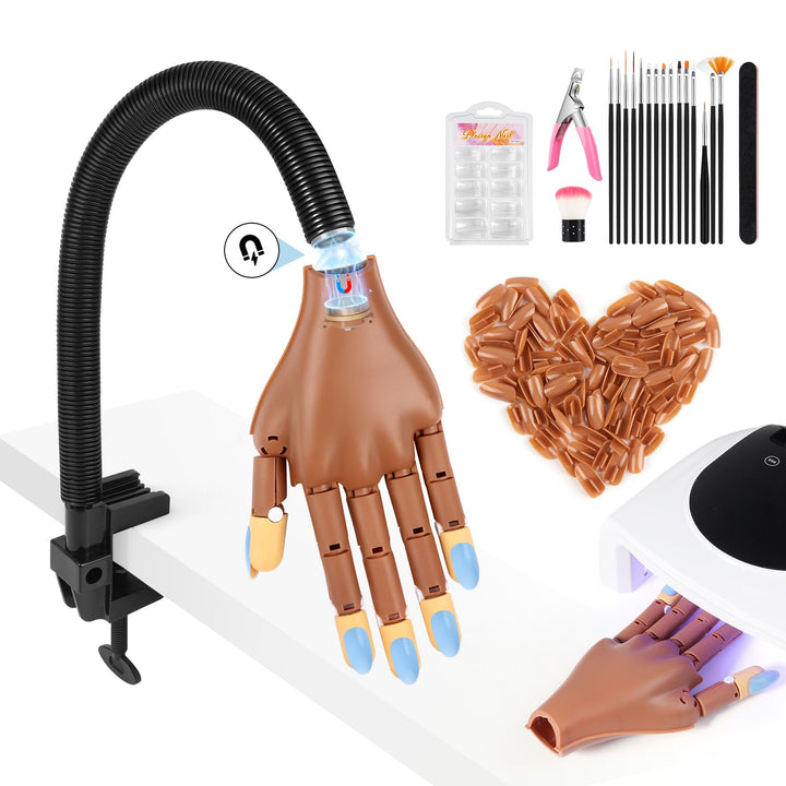 Adonafy front view detachable practice hand showing full kit for at-home training