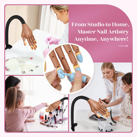Adonafy assortment of replaceable nail tips showing practice variety benefit
