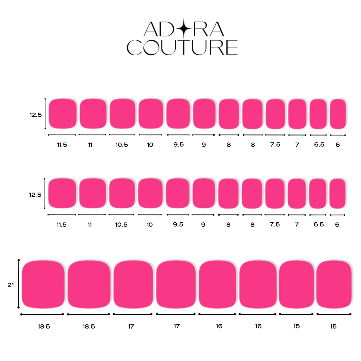 Adora Couture finished pedicure top view highlighting salon-quality shine and long-lasting look