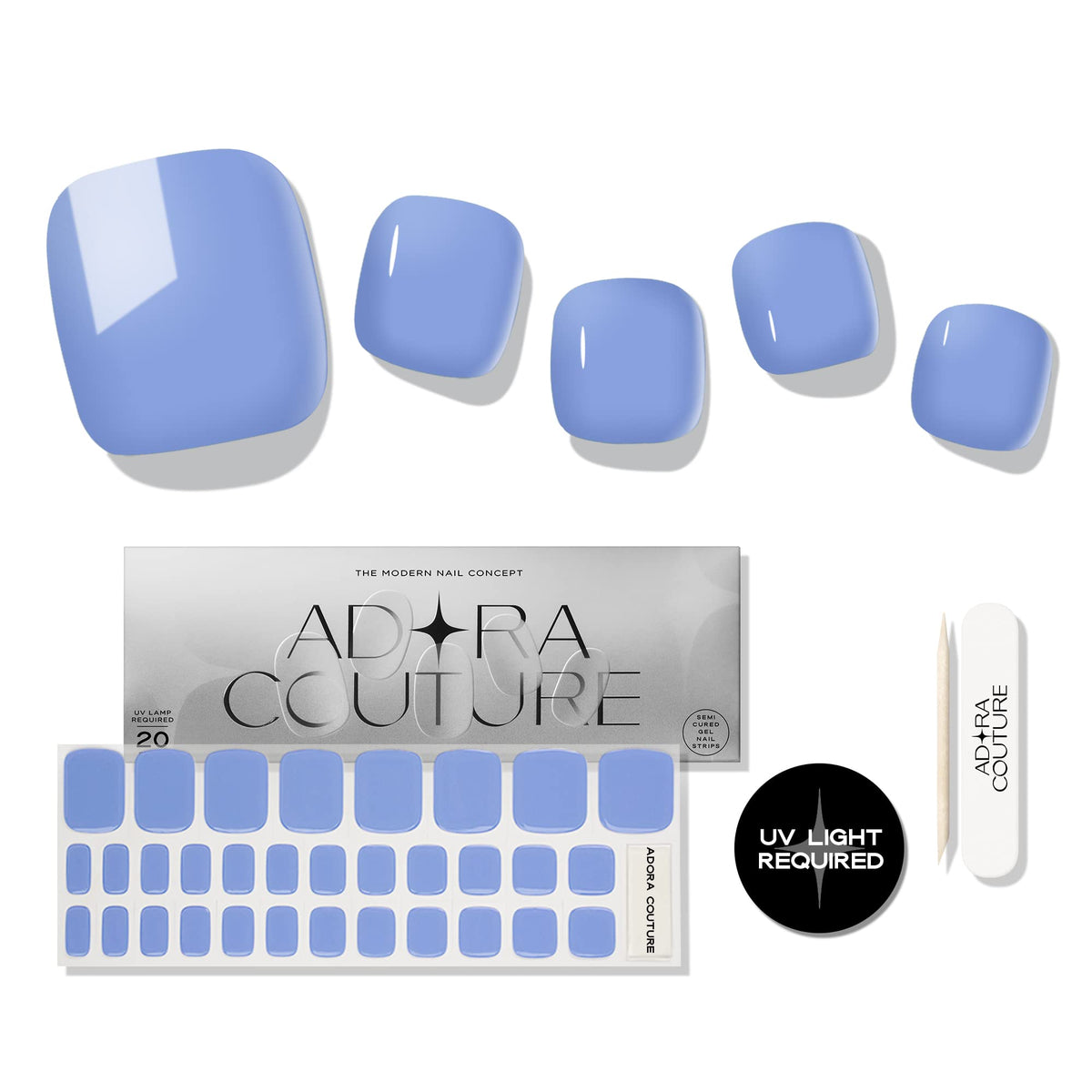 Adora Couture front packaging showing strips and benefits