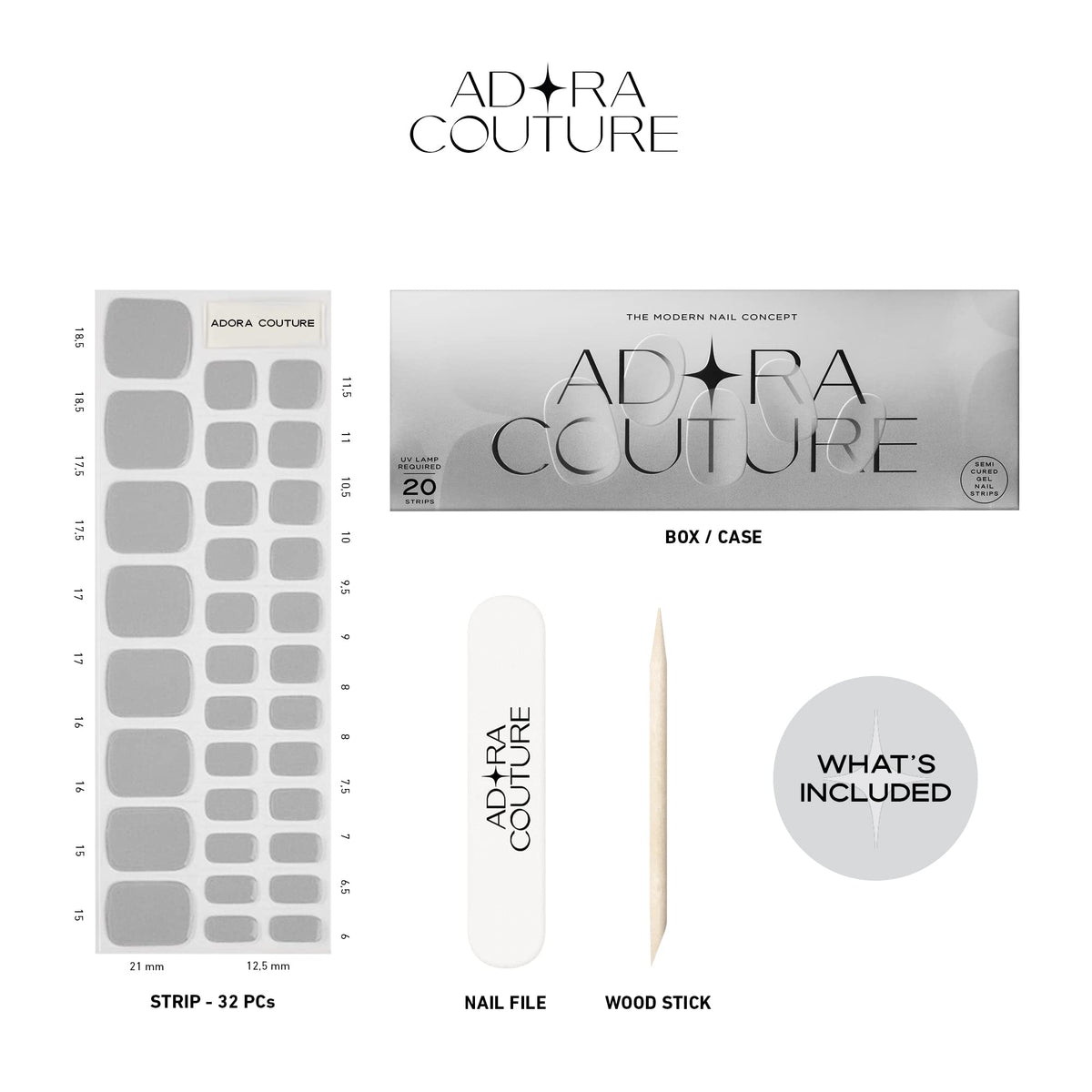 Adora Couture opened pack with labels and included contents