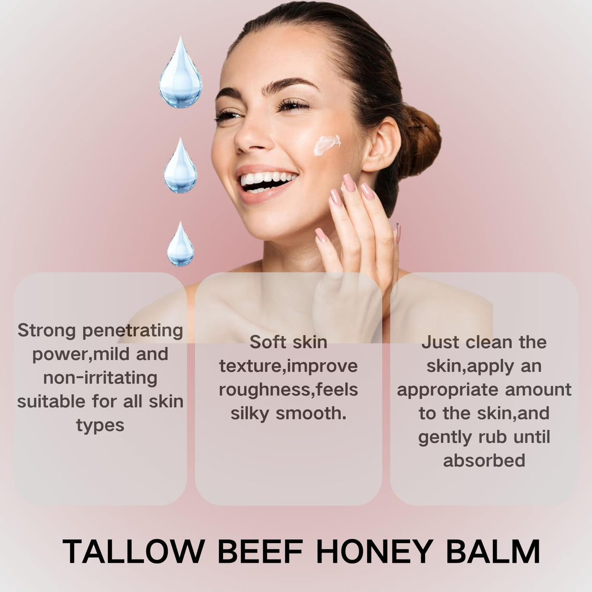 ADUTRY ingredient label detail highlighting grass-fed tallow and honey benefits