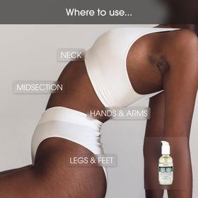 Advanced Clinicals applying oil after shower for locked-in moisture benefit