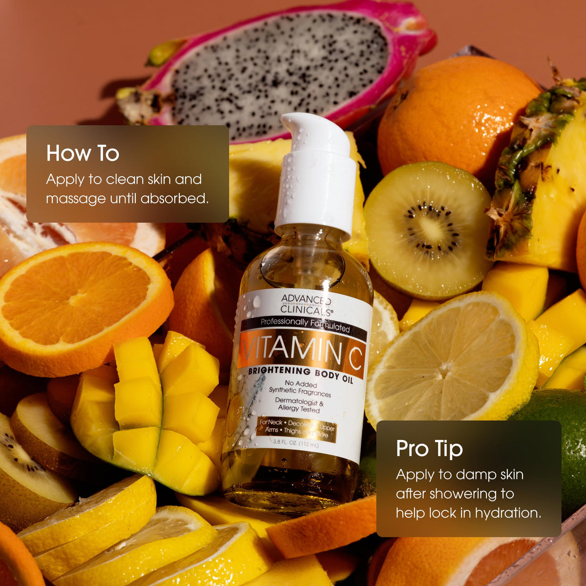 Advanced Clinicals clear label and ingredients panel emphasizing formulation