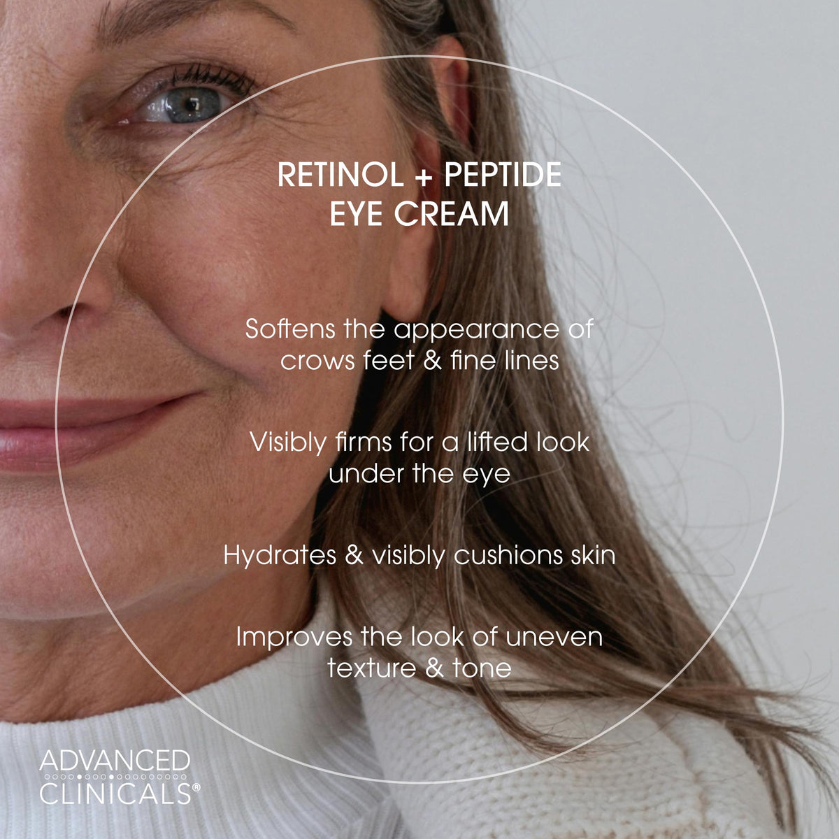 Advanced Clinicals closeup swipe of balm showing smooth retinol blend