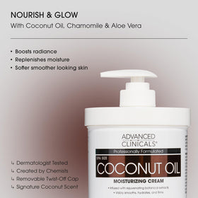 Advanced Clinicals open jar texture showing creamy coconut formula for fast absorption