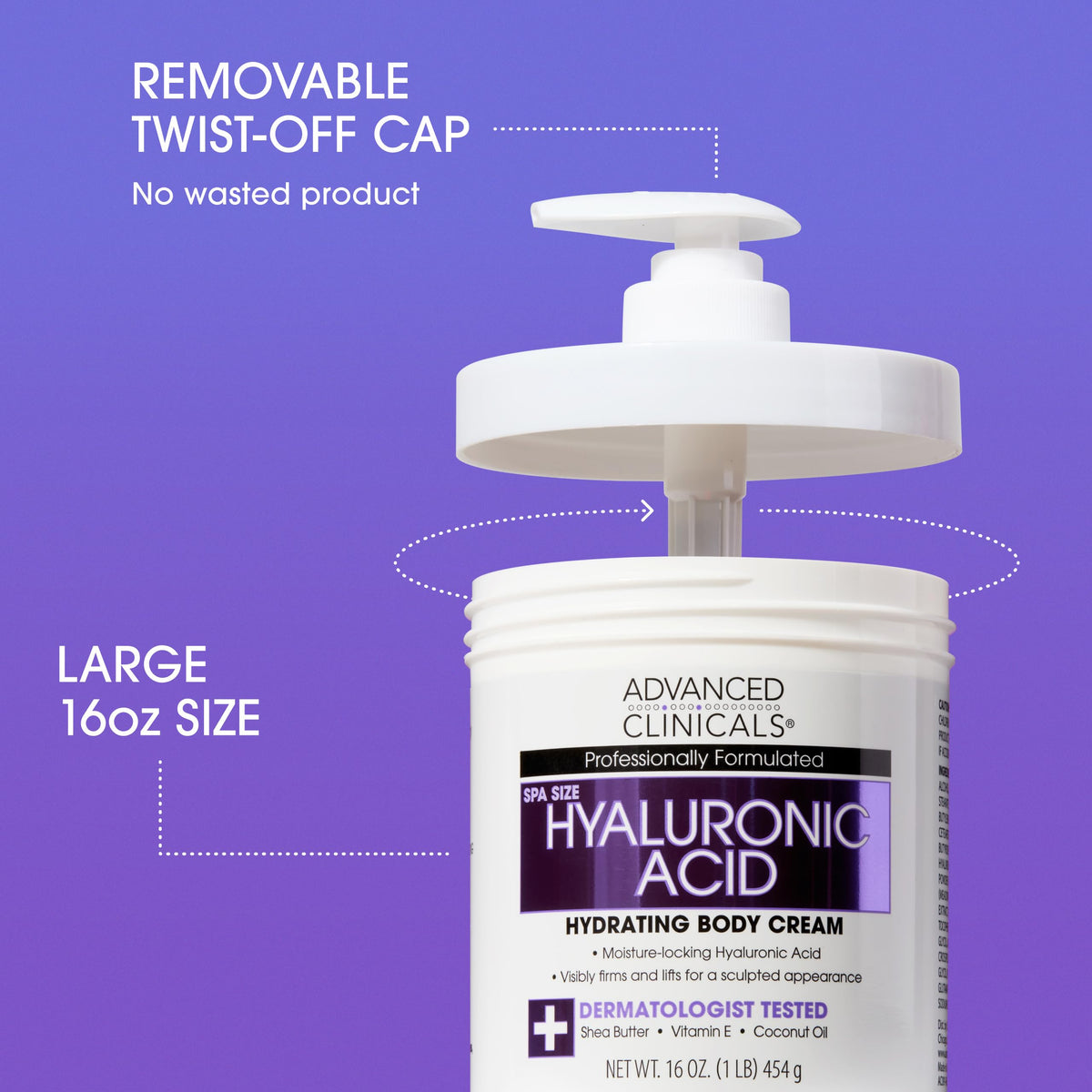 Advanced Clinicals cream texture closeup demonstrating rich hydration