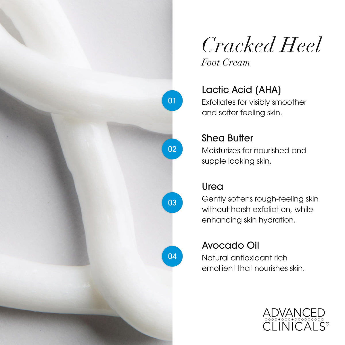 Advanced Clinicals used after foot scraper for smoother, renewed feet
