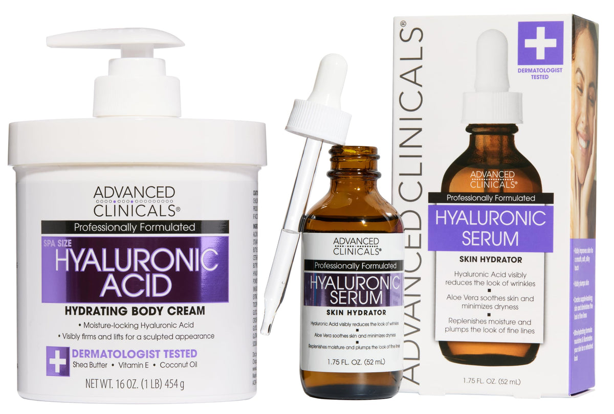 Advanced Clinicals front packaging of 2PC set showing both products and benefits